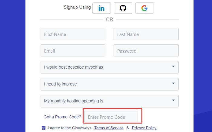 how to use cloudways promo code