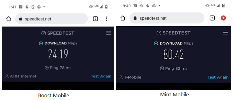 Boost Mobile vs Mint: Data Speed